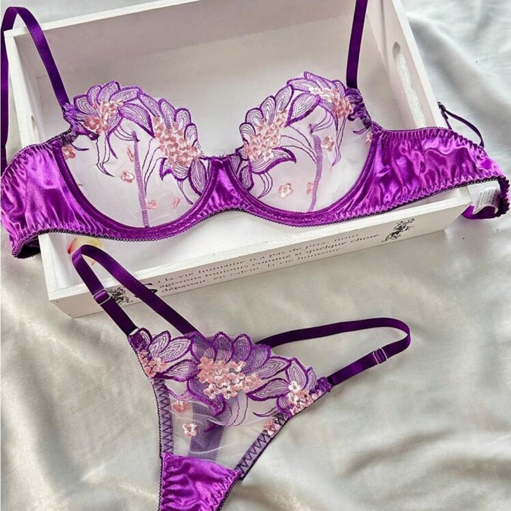 Mesh underwire lingrie set